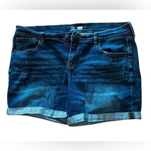 Old Navy Dark Blue Denim Rolled-Hem Women's Shorts